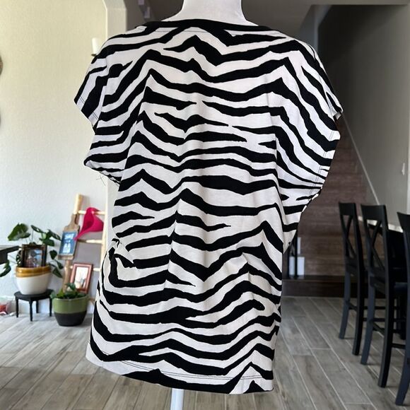 NWT Loft Zebra Print Tee Short Sleeve S Cotton Animal Print Retro Safaris - Picture 10 of 16